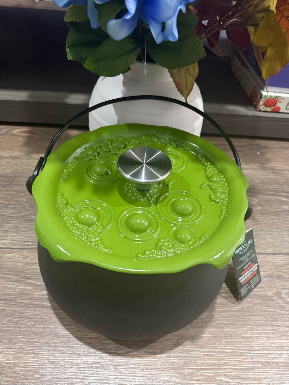 Smith & Clark Green Cast Iron Cauldron- VIRAL NWT